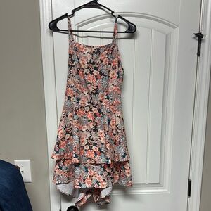 Floral Layered Romper with Spaghetti Straps